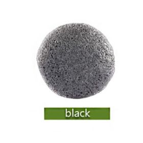 Konjac Sponge For Washing Face Round Konjac Konnyaku Sponge Facial Cleansing Exfoliator Bathing Puff Face Wash Puff (Color: Black)