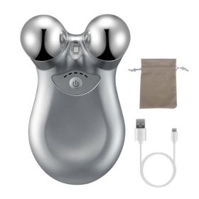 1Pc Micro-current Face Massager Rechargeable Face Neck Roller Intelligent Facial Massager With 5 Gears For Skin Tightening Skin Lifting Wrinkle R (Color: Grey)